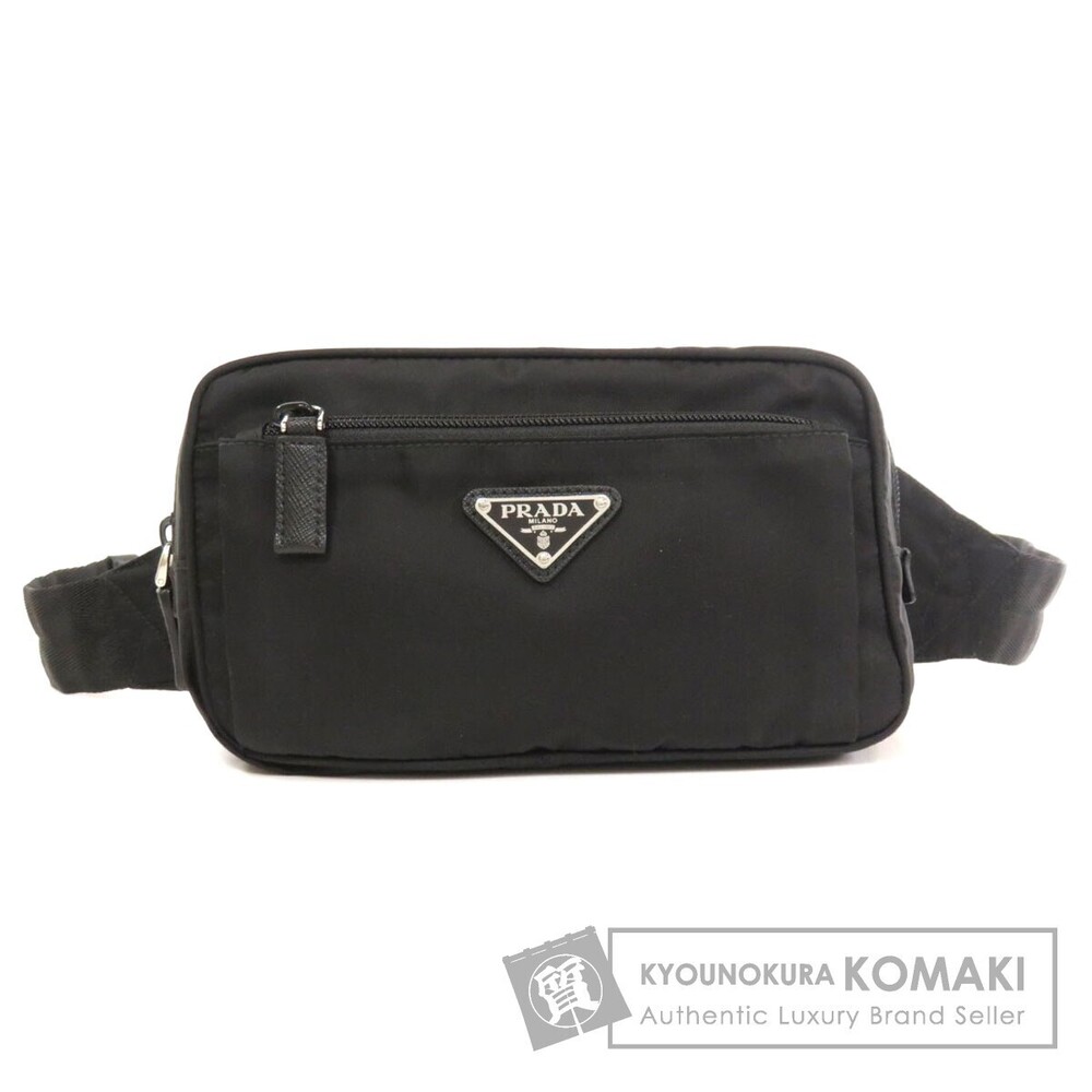 Prada logo plate hip bag waist Bum Body Bag Black
